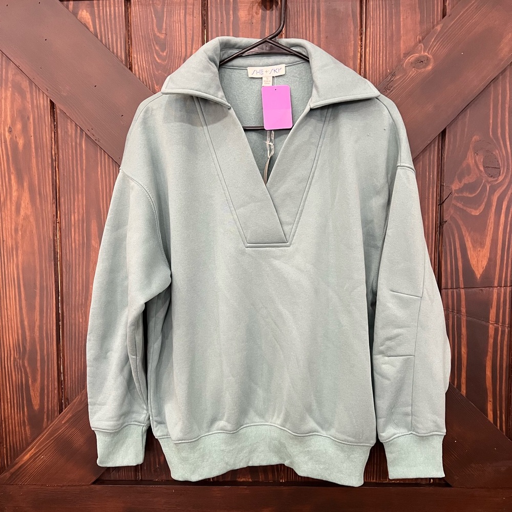 Boutique teal sweatshirt